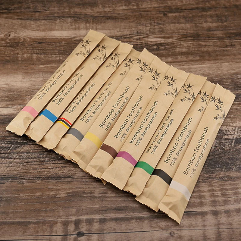 Bamboo Toothbrush - 5/15pcs Colorful Toothbrush Natural Bamboo Tooth