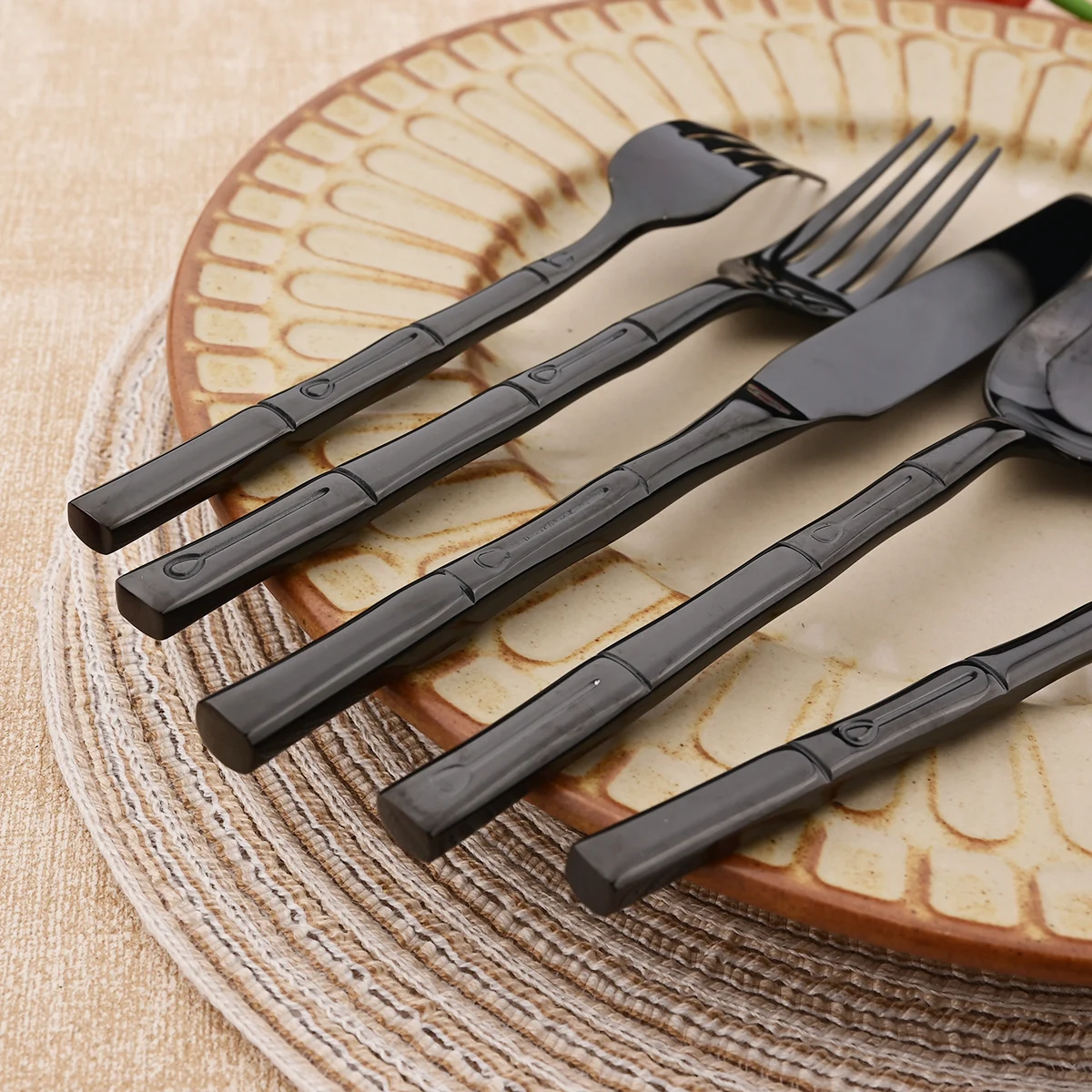 5pcs Knife Fork Spoon Cutlery  - огляд і ціна Bamboo Cutlery