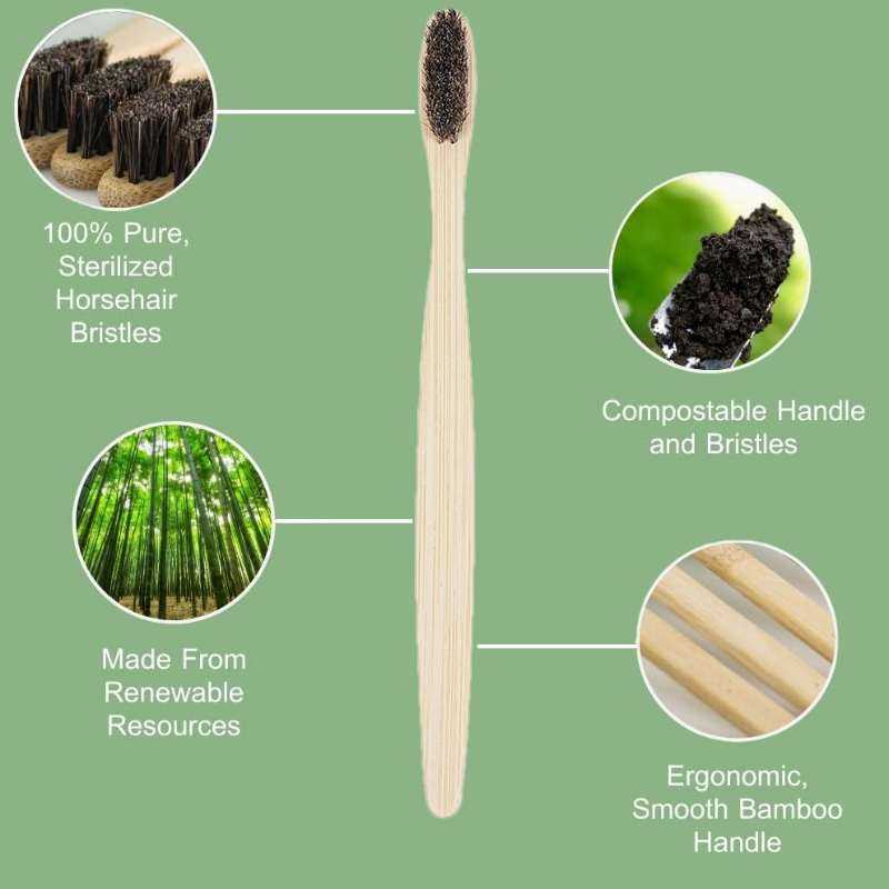 100 Pack Horse Bristles Bamboo - огляд і ціна Bamboo Toothbrush