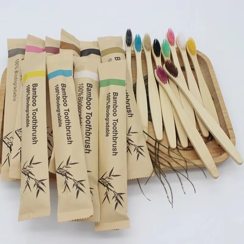 5/15pcs Colorful Toothbrush Na - огляд і ціна Bamboo Toothbrush