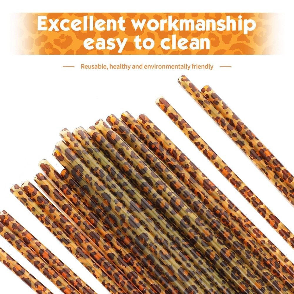 Trendy Leopard Print Drinking  - огляд і ціна Reusable Straw
