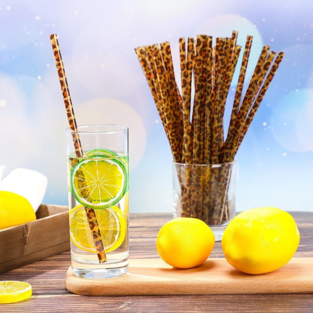 Trendy Leopard Print Drinking  - огляд і ціна Reusable Straw