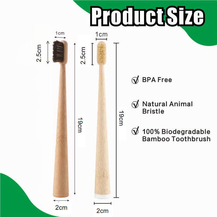 4 Pack Boar Bristle / Horse Br - огляд і ціна Bamboo Toothbrush