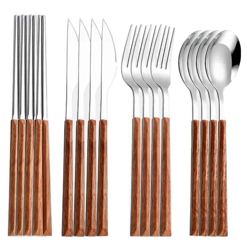 Wood Handle Cutlery Set Korean - огляд і ціна Bamboo Cutlery