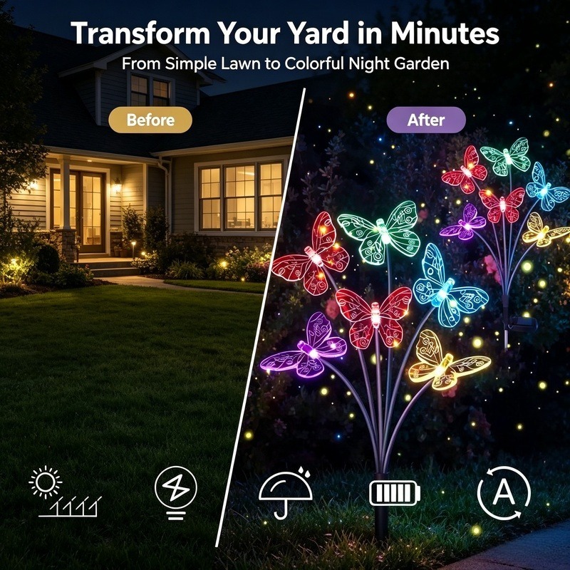 Solar Powered Butterfly Lights - огляд і ціна Solar Garden Light