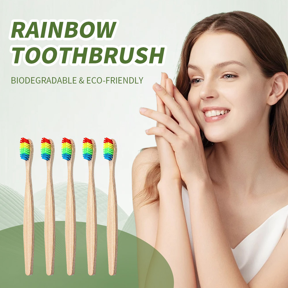 10 Pack Rainbow Bamboo Toothbr - огляд і ціна Bamboo Toothbrush