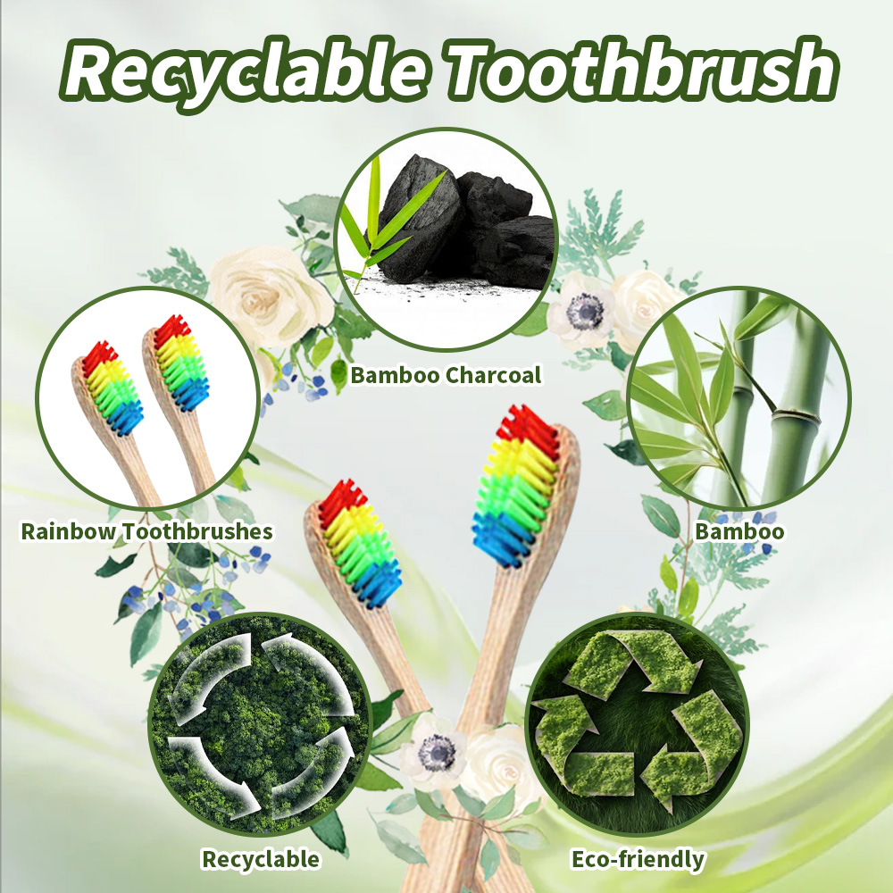 10 Pack Rainbow Bamboo Toothbr - огляд і ціна Bamboo Toothbrush