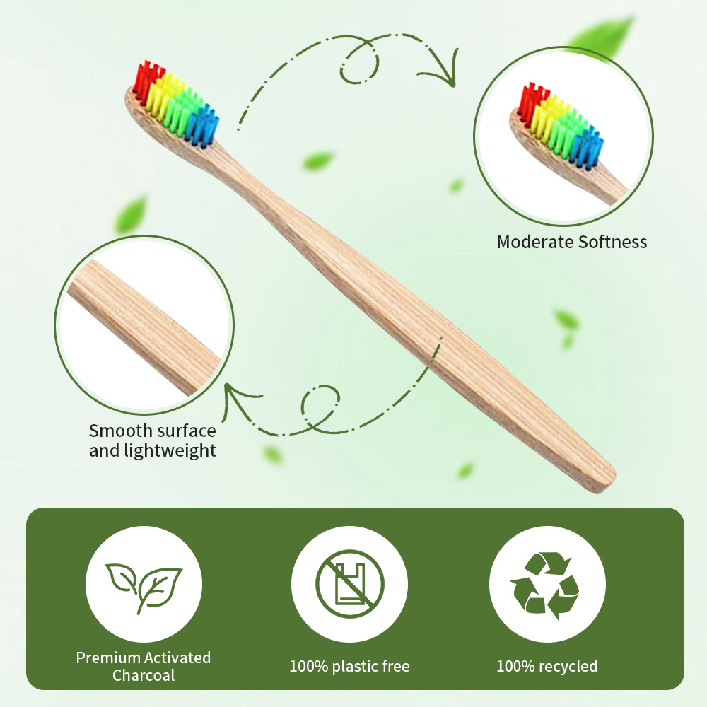 10 Pack Rainbow Bamboo Toothbr - огляд і ціна Bamboo Toothbrush