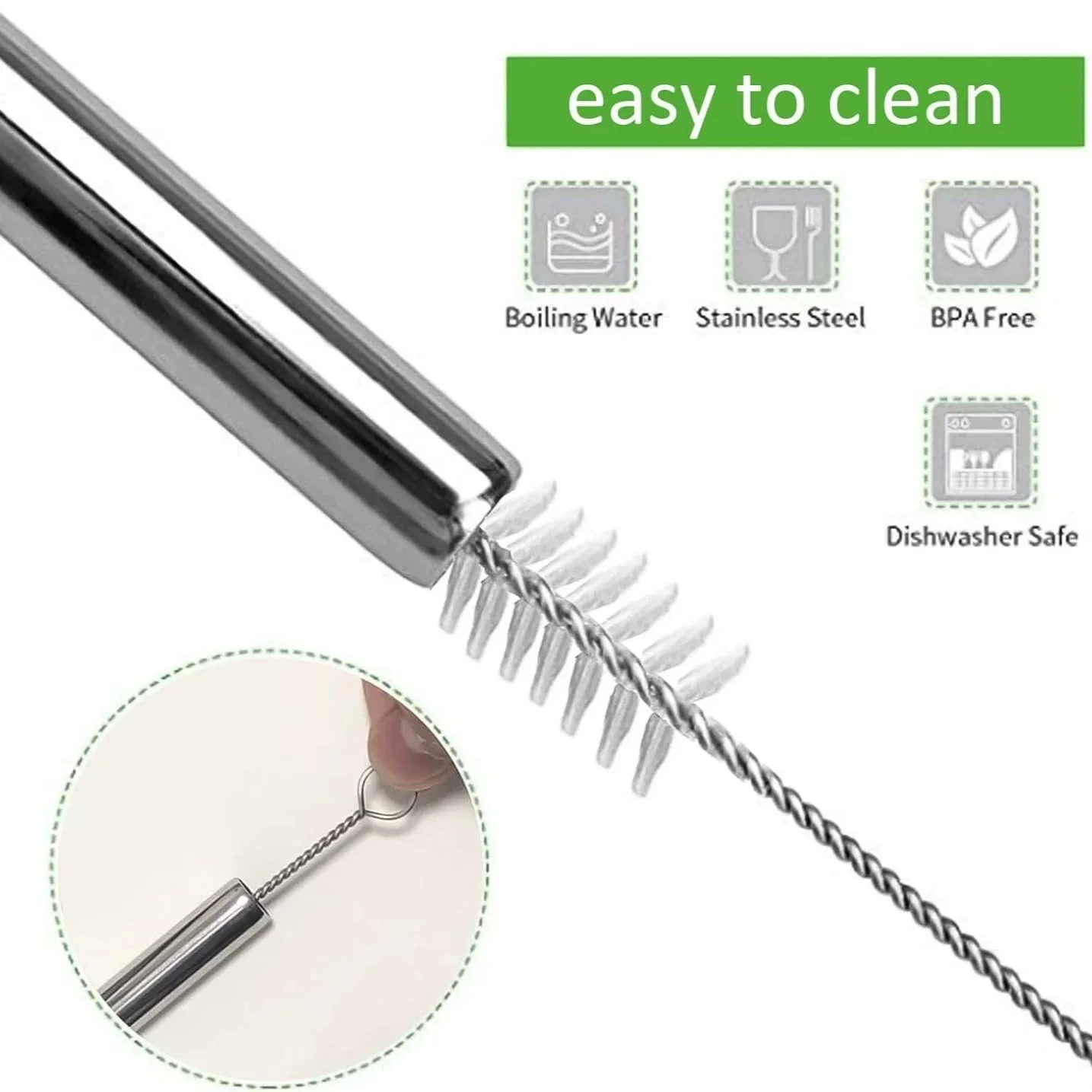 5/10Pcs Reusable Drinking Stra - огляд і ціна Reusable Straw